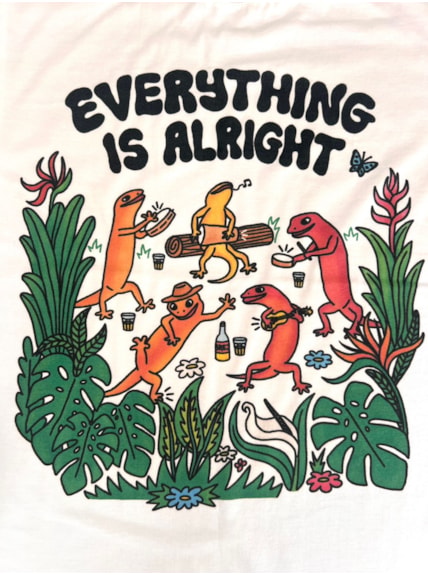 Camiseta Lagartixas Everything is Alright - Off-White