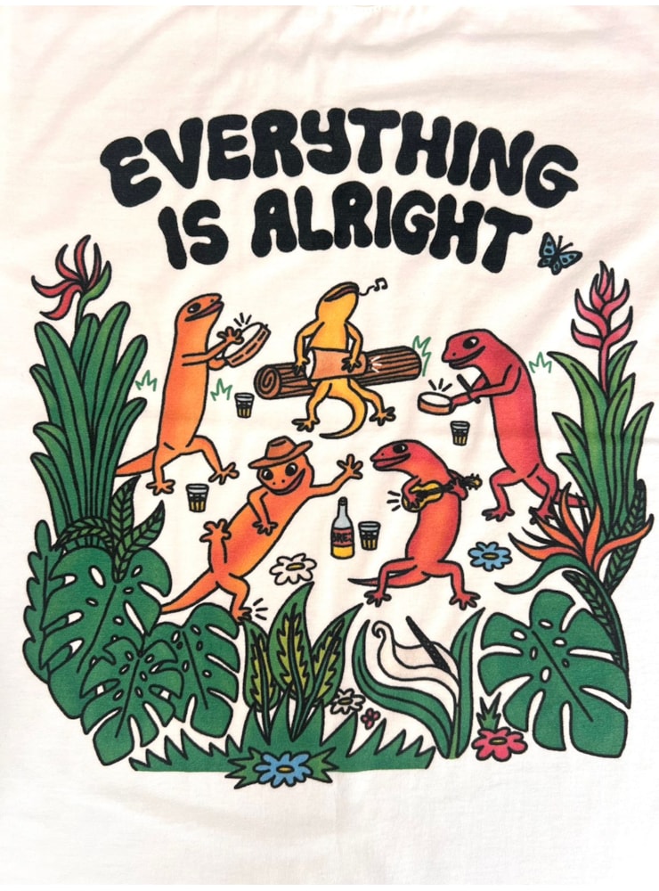 Camiseta Lagartixas Everything is Alright - Off-White — imagem 2