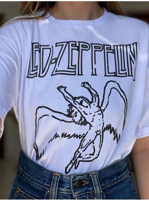 Camiseta Led Zeppelin Anjo - Branca