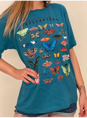 Camiseta Lepidoptera - Azul