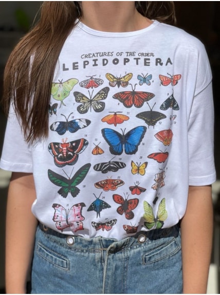 Camiseta Lepidoptera - Branca