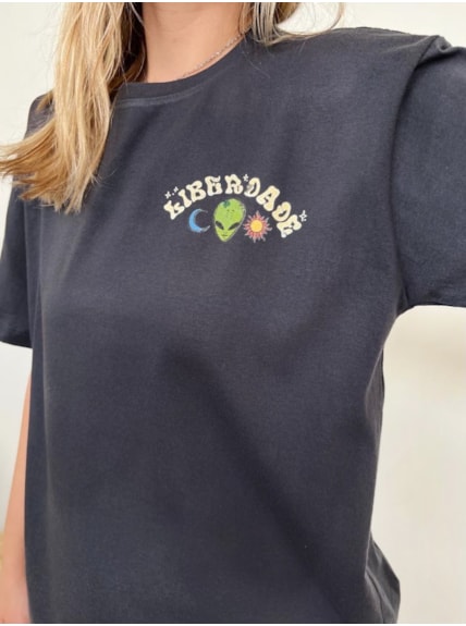 Camiseta Liberdade - Chumbo - Frente e Verso