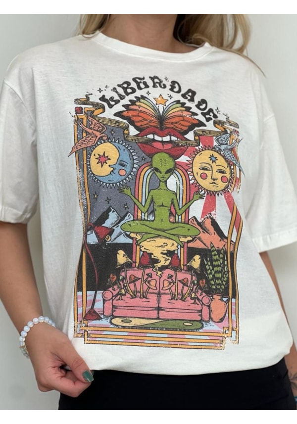 Camiseta Liberdade - Off-White