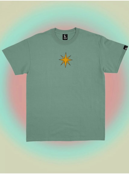 Camiseta Live by the Moon - Verde Alecrim - Frente e Verso
