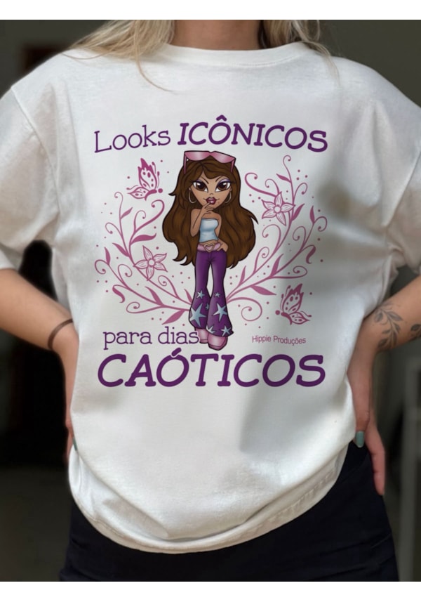 Camiseta Looks icônicos para dias caóticos - Off-White