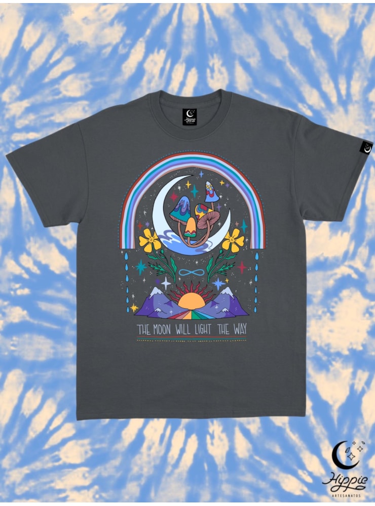 Camiseta Luz da Lua - Chumbo — imagem 1