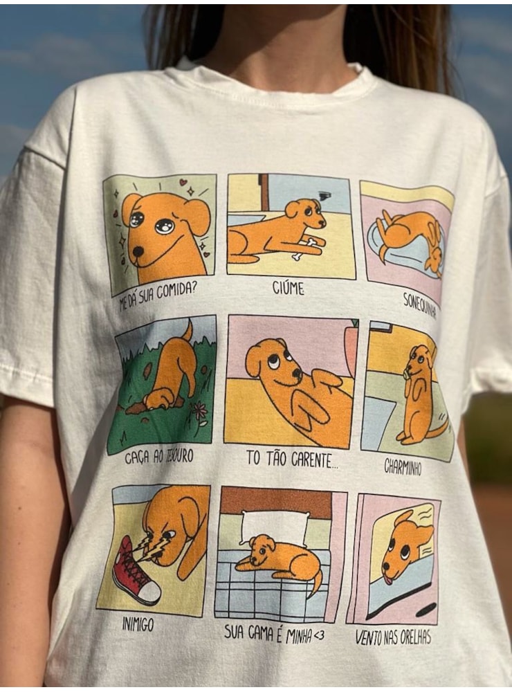 Camiseta Mãe de Dog Sabe Brincar - Off-White — imagem 1