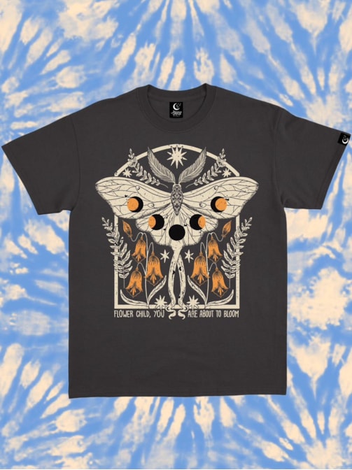 Camiseta Mariposa Flower Child - Preta