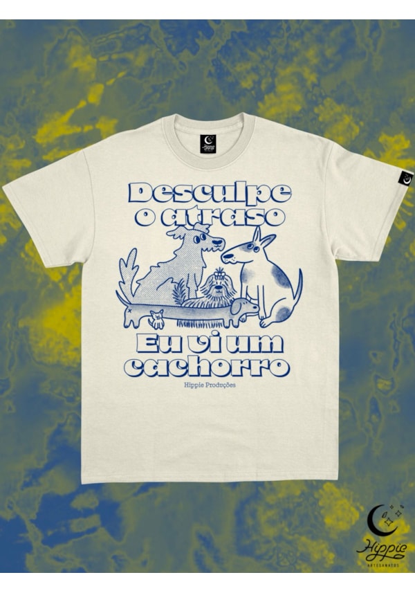 Camiseta Me atrasei Cachorro - Off-White