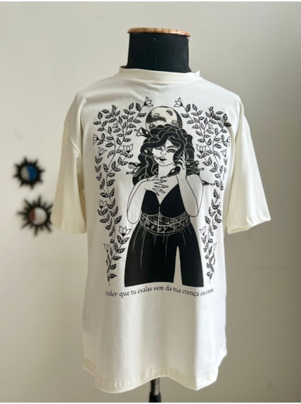 Camiseta Medusa Xilogravura - Off-White
