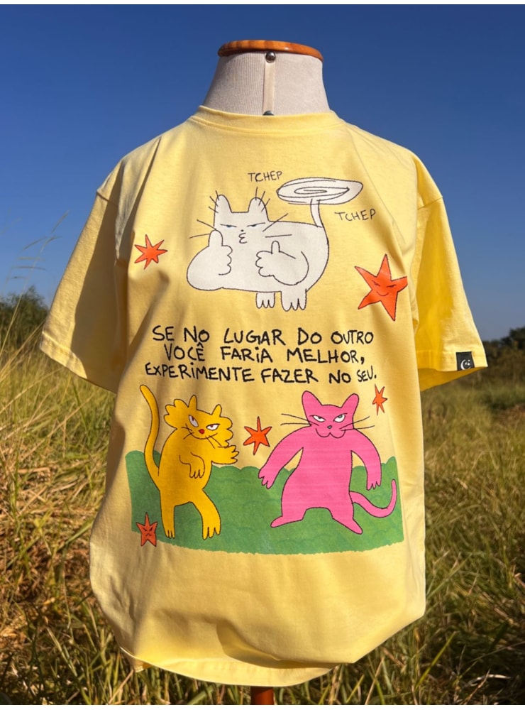 Camiseta Melhor Lugar - Amarela Clara — imagem 1