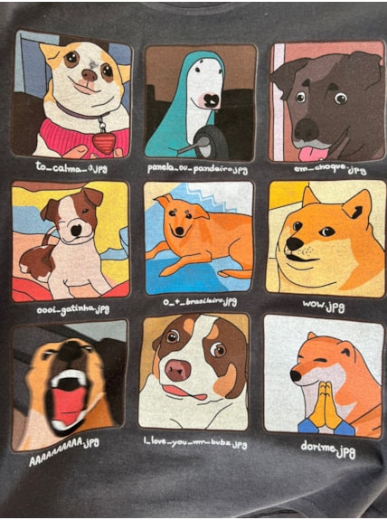 Camiseta Memes de Cachorro - Chumbo