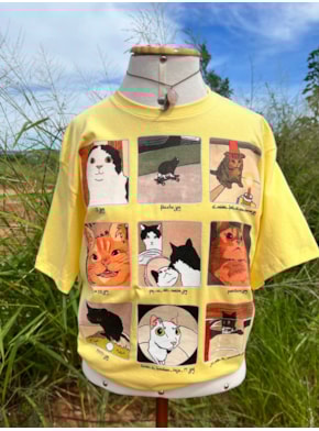 Camiseta Memes de Gato Parte 2 - Amarela Clara