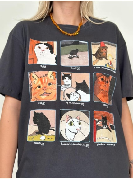 Camiseta Memes de Gato Parte 2 - Chumbo
