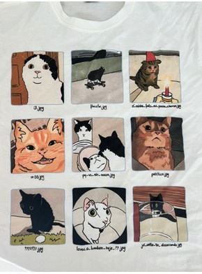 Camiseta Memes de Gato Parte 2 - Off-White