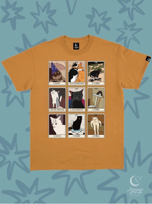 Camiseta Memes de Gato Tarot - Caramelo