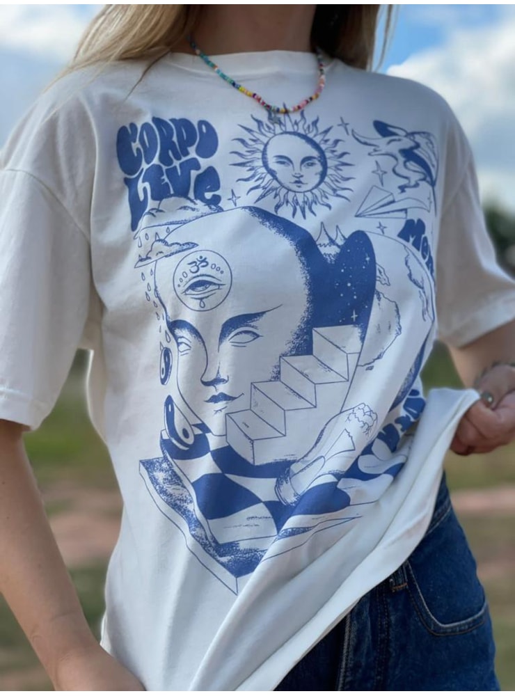 Camiseta Mente Aberta - Off-White — imagem 1