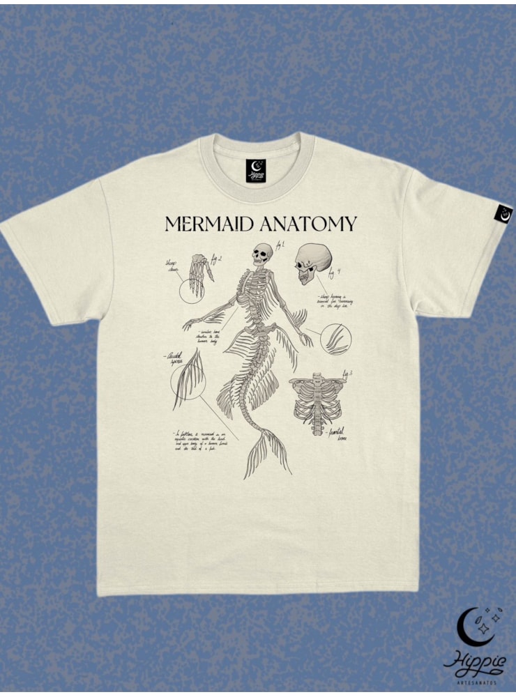 Camiseta Mermaid Anatomy - Off-White — imagem 1