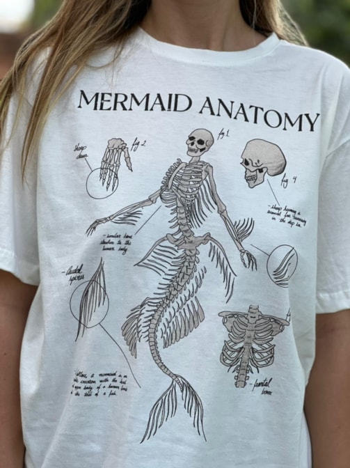 Camiseta Mermaid Anatomy - Off-White