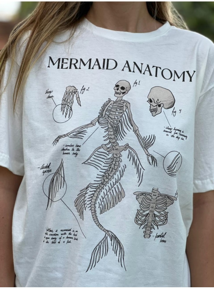 Camiseta Mermaid Anatomy - Off-White — imagem 2