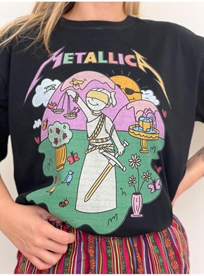 Camiseta Metallica - Bandas Cartoon - Preta