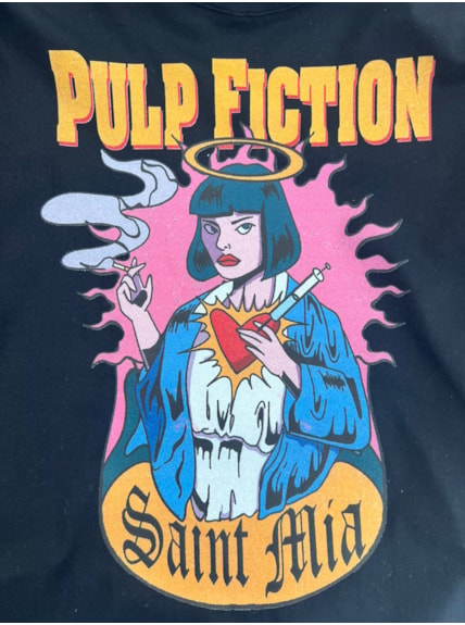 Camiseta Mia Pulp Fiction - Preta