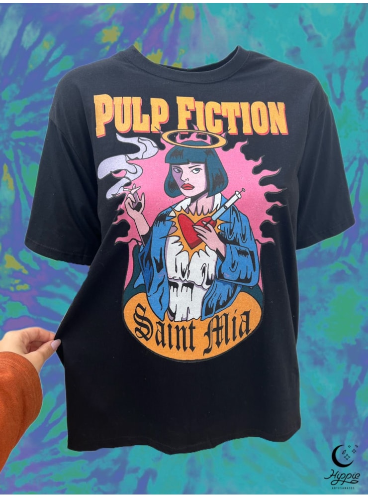 Camiseta Mia Pulp Fiction - Preta — imagem 1