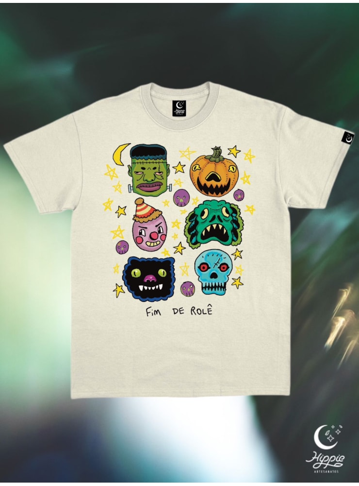 Camiseta Monstros Fim de Rolê - Off-White — imagem 1