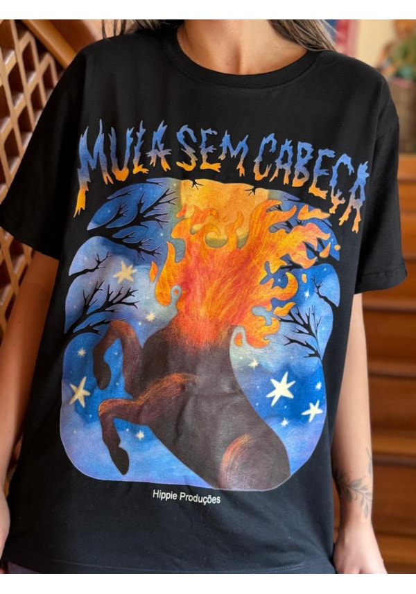 Camiseta Mula Sem Cabeça - Preta