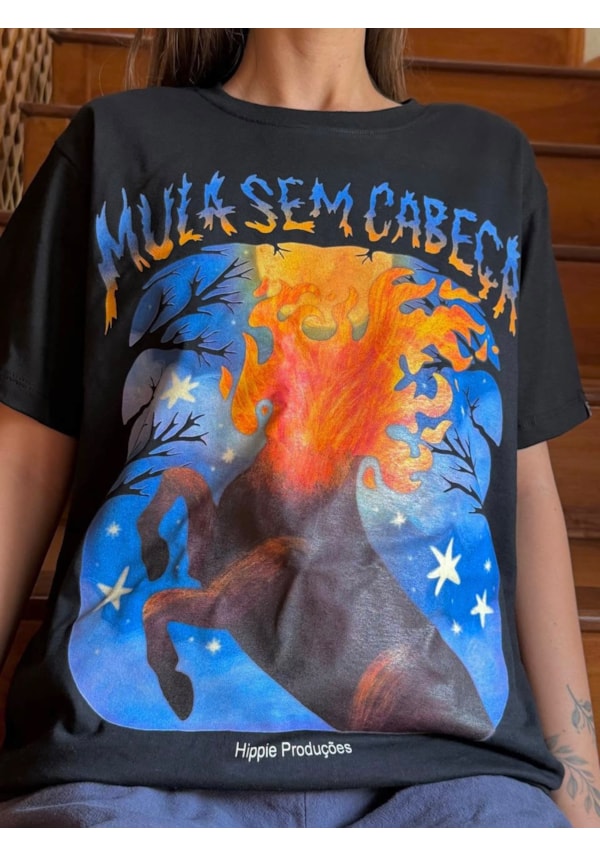 Camiseta Mula Sem Cabeça - Preta