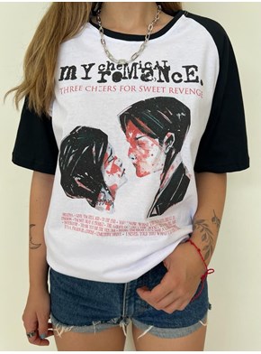 Camiseta My Chemical Romance - Three Cheers - Raglan Branca