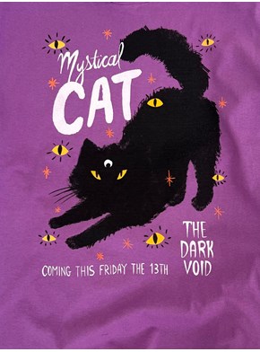 Camiseta Mystical Cat - Lilás Lavanda