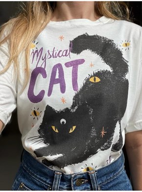Camiseta Mystical Cat - Off-White