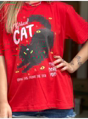 Camiseta Mystical Cat - Vermelha