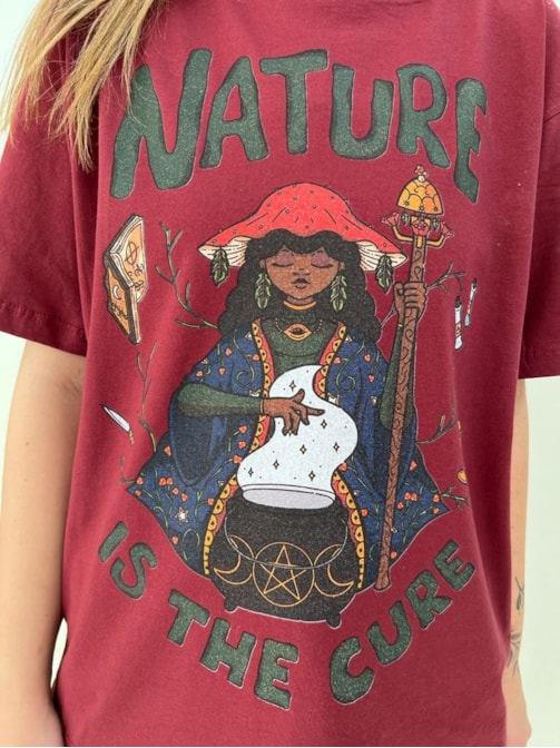 Camiseta Nature is the Cure - Marsala