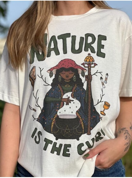 Camiseta Nature is the Cure - Off-White