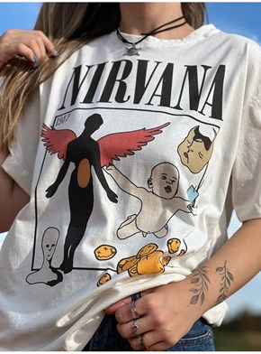 Camiseta Nirvana Aesthetic - Off-White