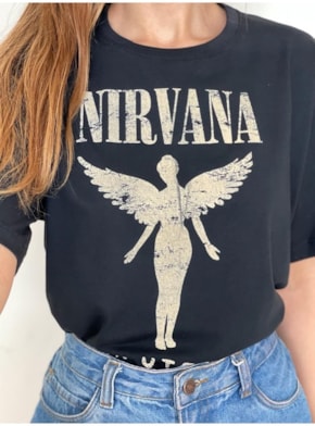 Camiseta Nirvana - Preta