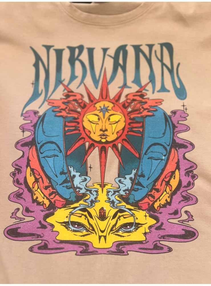 Camiseta Nirvana Psicodélica - Cáqui — imagem 3