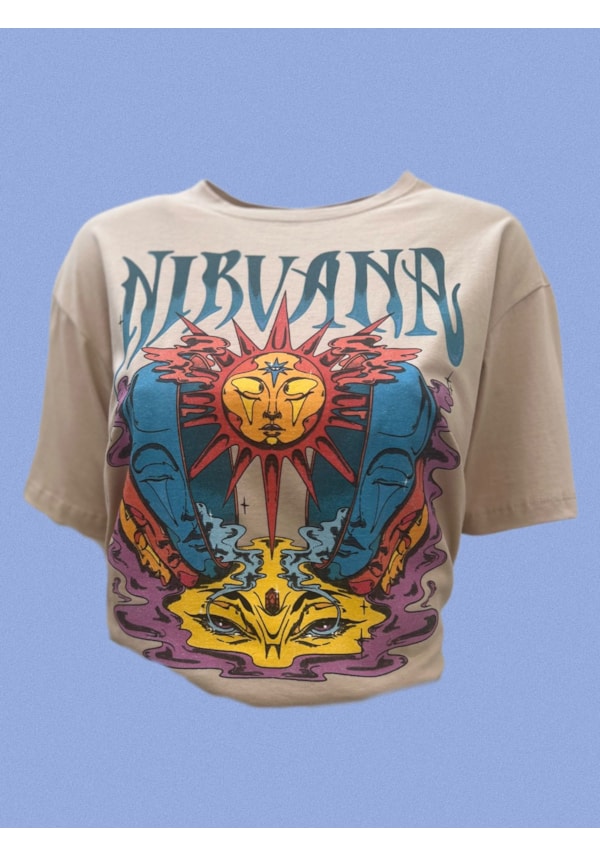 Camiseta Nirvana Psicodélica - Cáqui