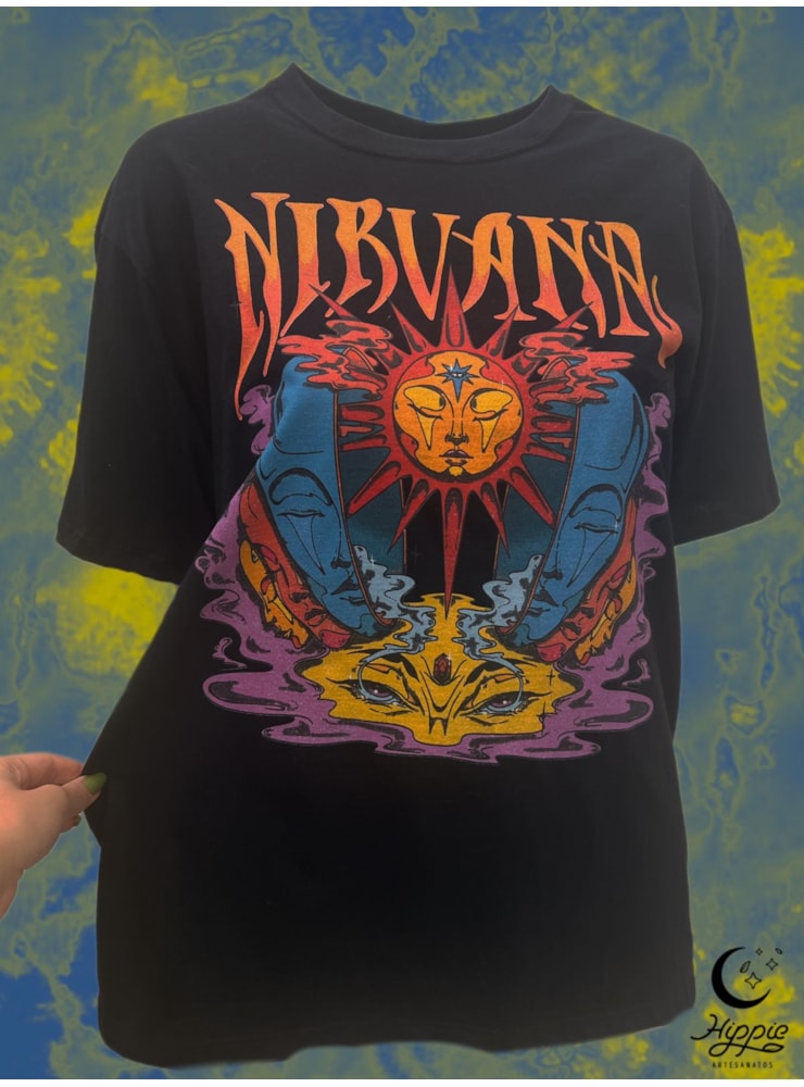 Camiseta Nirvana Psicodélica - Preta — imagem 2