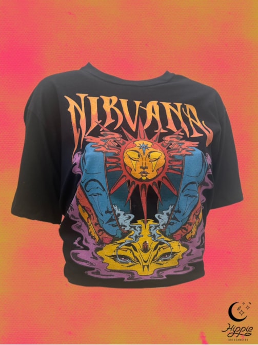 Camiseta Nirvana Psicodélica - Preta