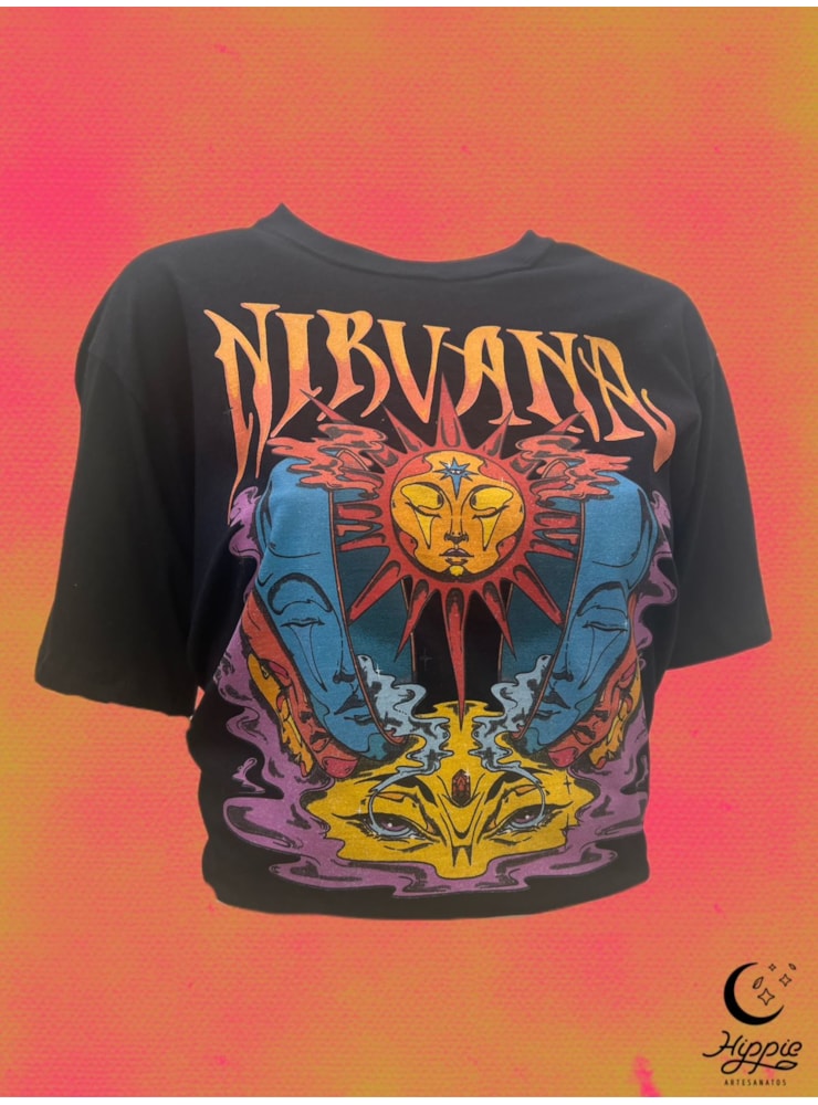 Camiseta Nirvana Psicodélica - Preta — imagem 1