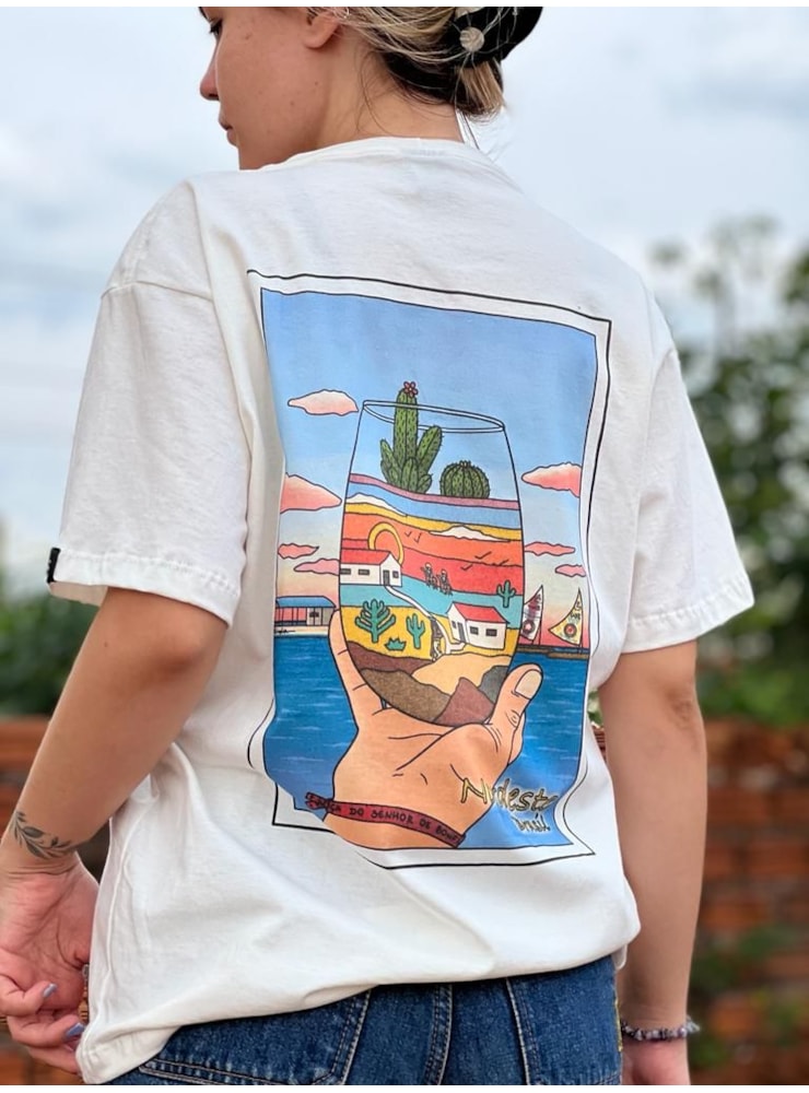Camiseta Nordeste - Off-White - Frente e Verso — imagem 1
