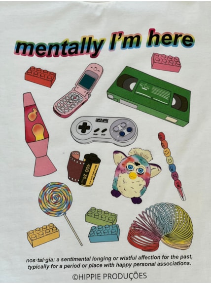 Camiseta Nostalgia Mentally - Off-White