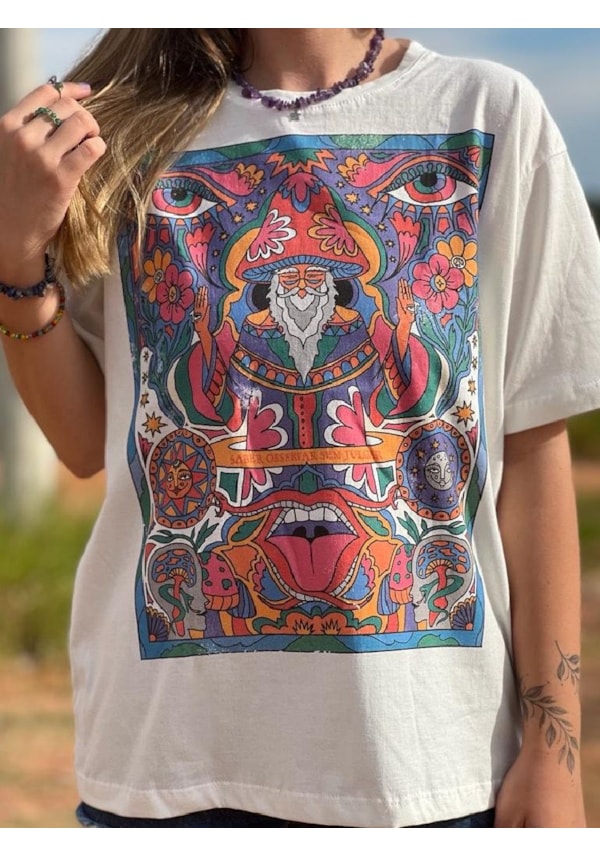 Camiseta Observar sem Julgar - Off-White
