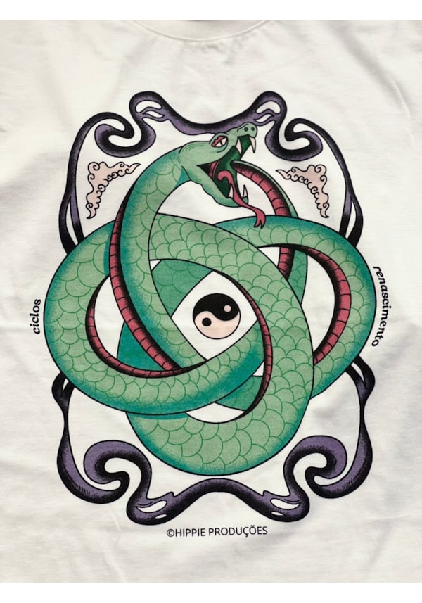 Camiseta Ouroboros Verde Menta e Roxo - Off-White