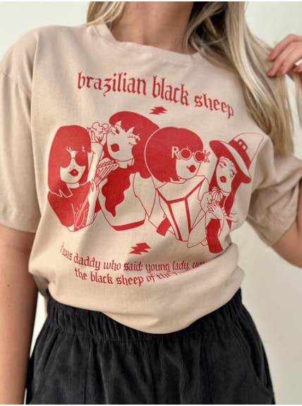 Camiseta Ovelha Negra - Cáqui