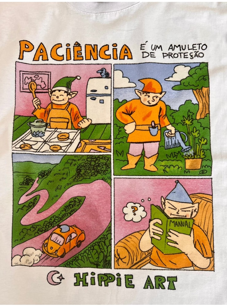 Camiseta Paciência é um amuleto - Branca — imagem 2