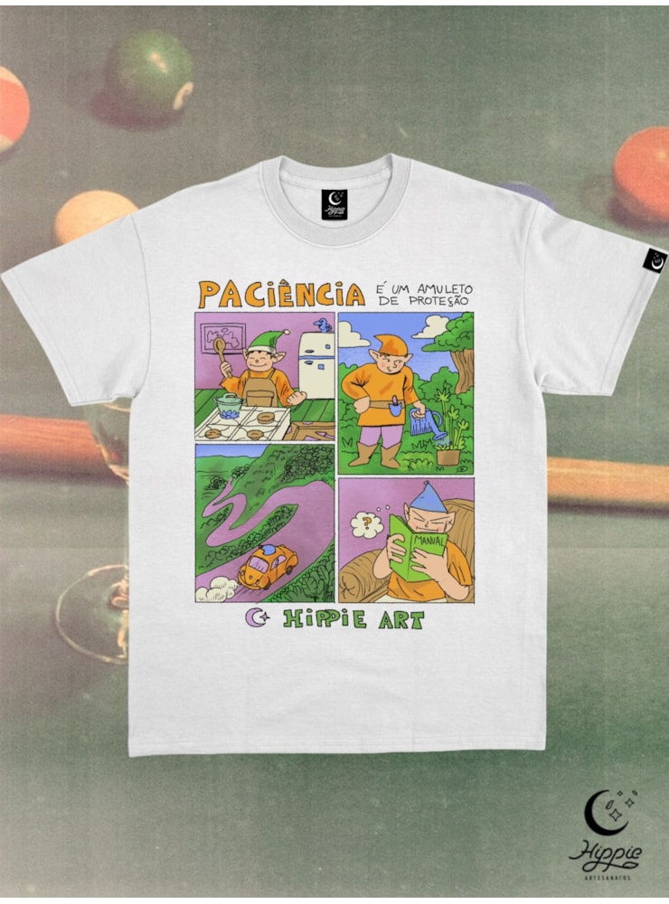 Camiseta Paciência é um amuleto - Branca — imagem 1